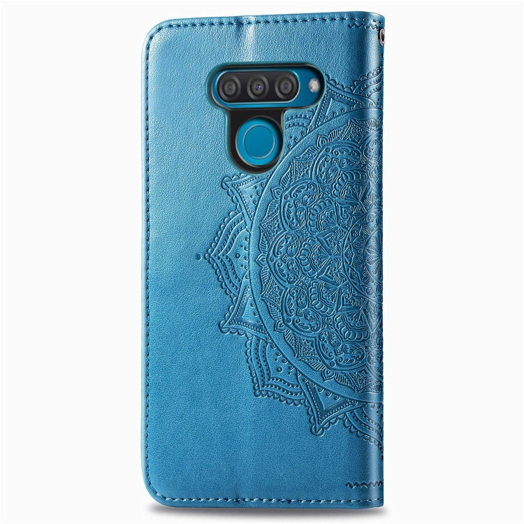For LG Q60 Halfway Mandala Embossing Pattern Horizontal Flip Leather Case with Holder & Card Slots & Wallet & Lanyard
