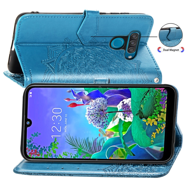 For LG Q60 Halfway Mandala Embossing Pattern Horizontal Flip Leather Case with Holder & Card Slots & Wallet & Lanyard