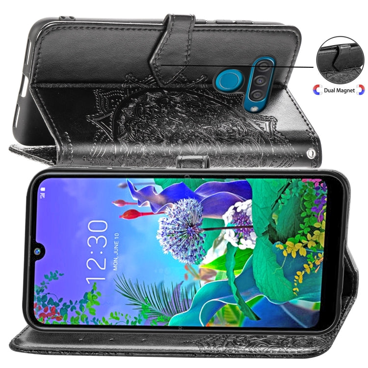 For LG Q60 Halfway Mandala Embossing Pattern Horizontal Flip Leather Case with Holder & Card Slots & Wallet & Lanyard
