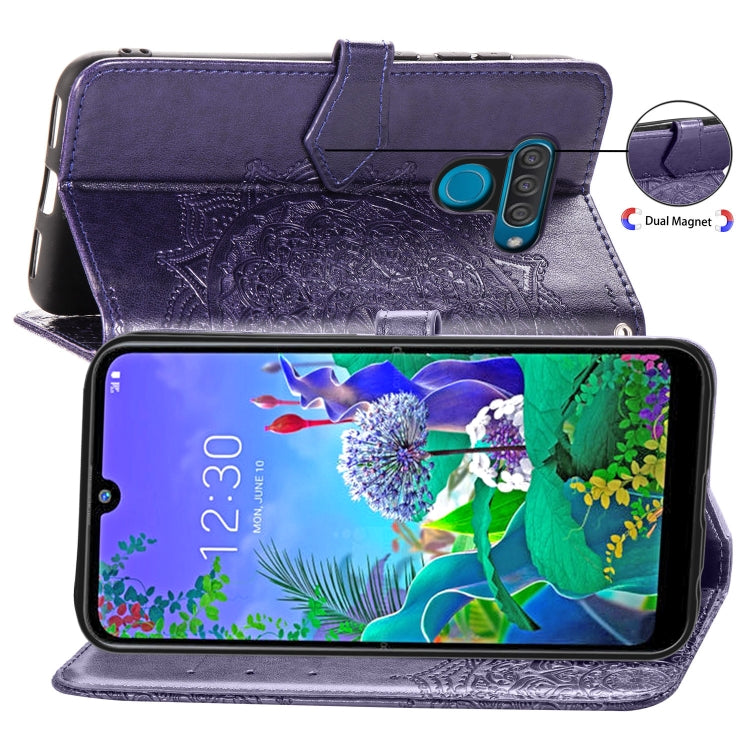 For LG Q60 Halfway Mandala Embossing Pattern Horizontal Flip Leather Case with Holder & Card Slots & Wallet & Lanyard