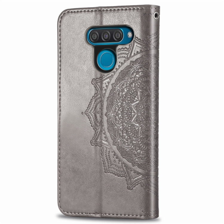 For LG Q60 Halfway Mandala Embossing Pattern Horizontal Flip Leather Case with Holder & Card Slots & Wallet & Lanyard