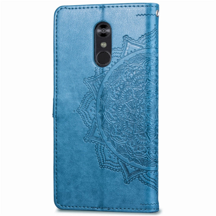 For LG Stylo 4 Halfway Mandala Embossing Pattern Horizontal Flip Leather Case with Holder & Card Slots & Wallet & Lanyard