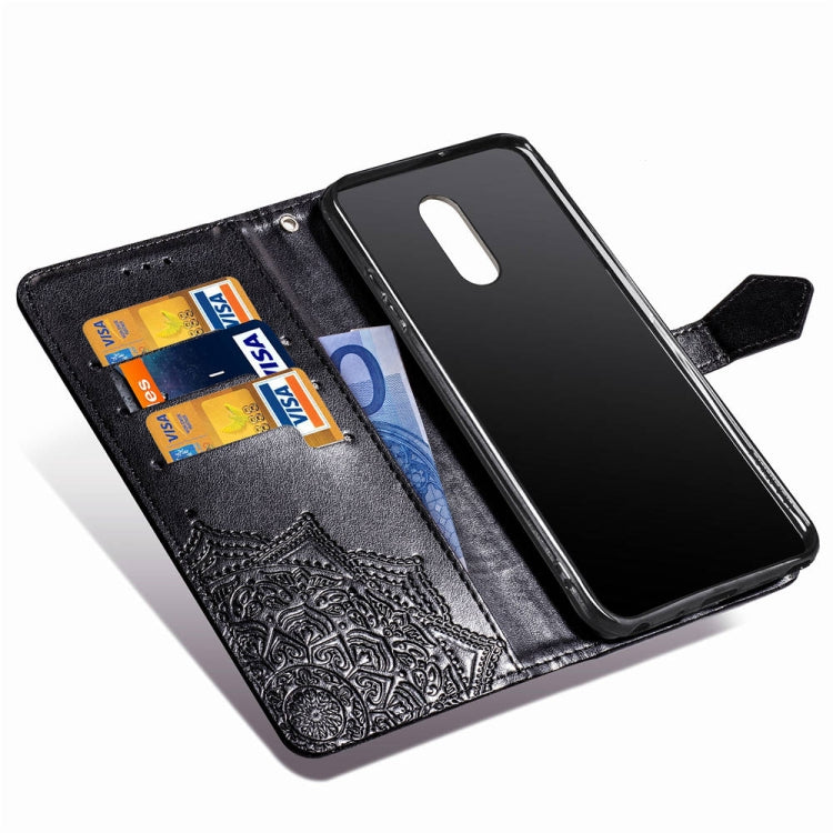 For LG Stylo 4 Halfway Mandala Embossing Pattern Horizontal Flip Leather Case with Holder & Card Slots & Wallet & Lanyard
