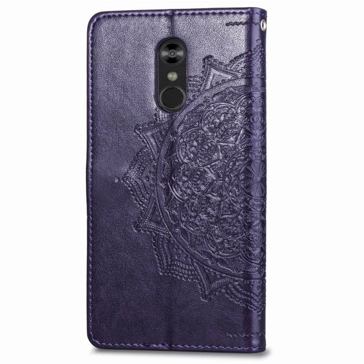 For LG Stylo 4 Halfway Mandala Embossing Pattern Horizontal Flip Leather Case with Holder & Card Slots & Wallet & Lanyard