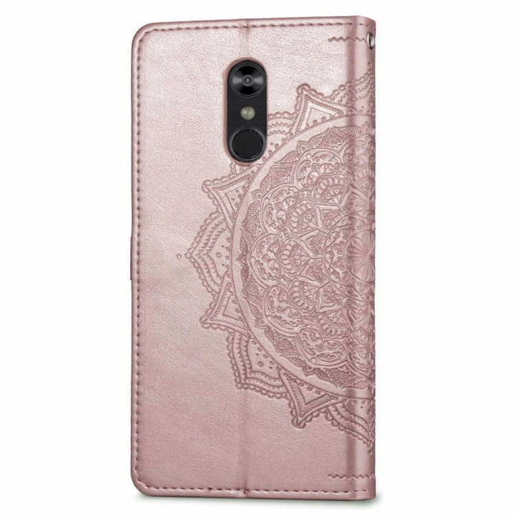 For LG Stylo 4 Halfway Mandala Embossing Pattern Horizontal Flip Leather Case with Holder & Card Slots & Wallet & Lanyard