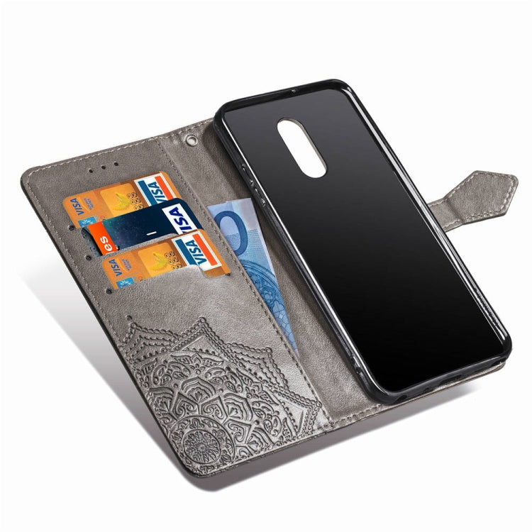 For LG Stylo 4 Halfway Mandala Embossing Pattern Horizontal Flip Leather Case with Holder & Card Slots & Wallet & Lanyard