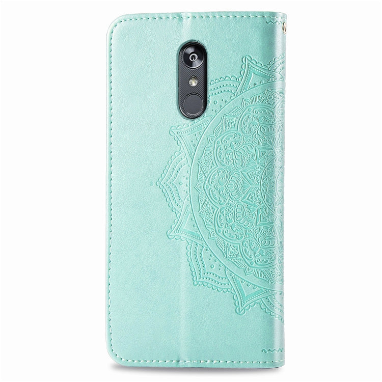 For LG Stylo 5 Halfway Mandala Embossing Pattern Horizontal Flip Leather Case with Holder & Card Slots & Wallet & Lanyard