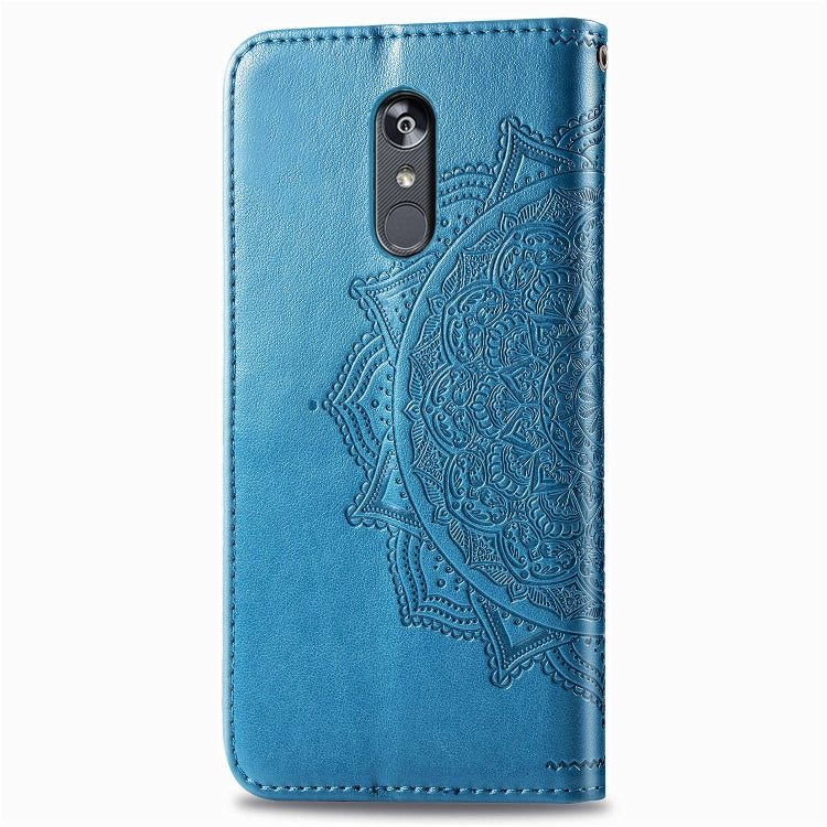 For LG Stylo 5 Halfway Mandala Embossing Pattern Horizontal Flip Leather Case with Holder & Card Slots & Wallet & Lanyard