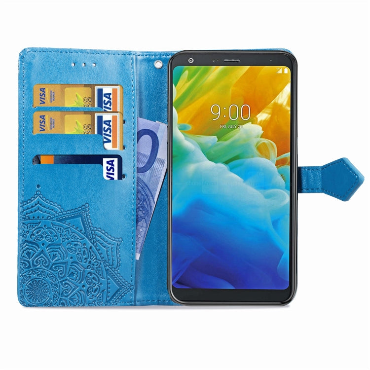For LG Stylo 5 Halfway Mandala Embossing Pattern Horizontal Flip Leather Case with Holder & Card Slots & Wallet & Lanyard