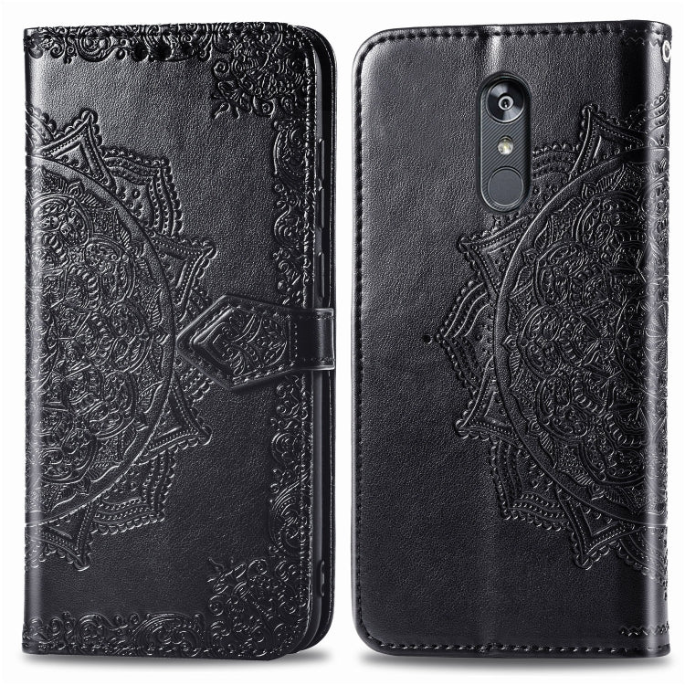 For LG Stylo 5 Halfway Mandala Embossing Pattern Horizontal Flip Leather Case with Holder & Card Slots & Wallet & Lanyard