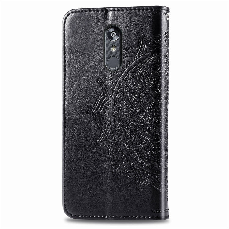 For LG Stylo 5 Halfway Mandala Embossing Pattern Horizontal Flip Leather Case with Holder & Card Slots & Wallet & Lanyard