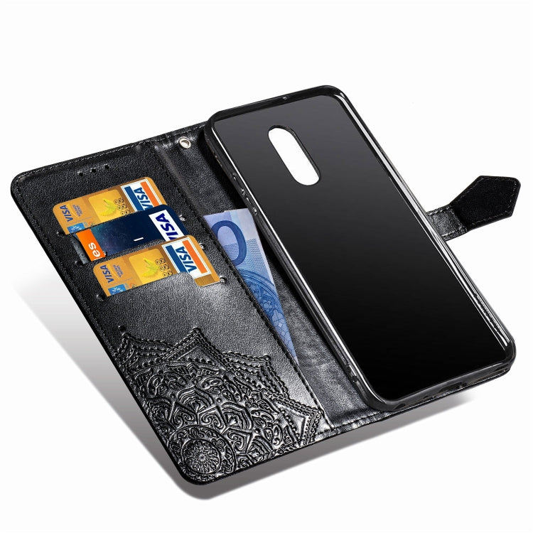For LG Stylo 5 Halfway Mandala Embossing Pattern Horizontal Flip Leather Case with Holder & Card Slots & Wallet & Lanyard