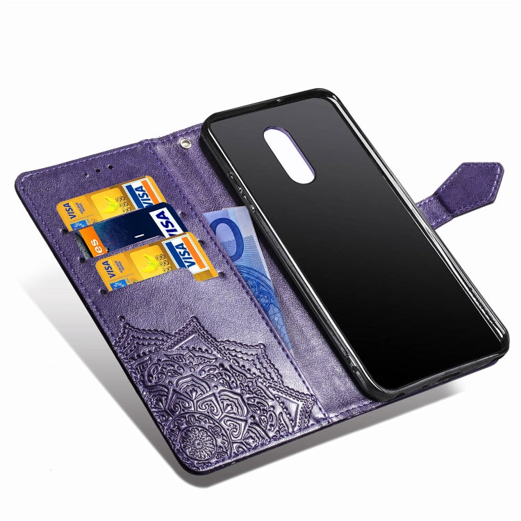 For LG Stylo 5 Halfway Mandala Embossing Pattern Horizontal Flip Leather Case with Holder & Card Slots & Wallet & Lanyard