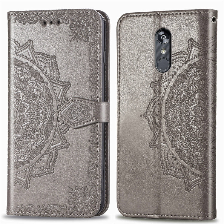 For LG Stylo 5 Halfway Mandala Embossing Pattern Horizontal Flip Leather Case with Holder & Card Slots & Wallet & Lanyard
