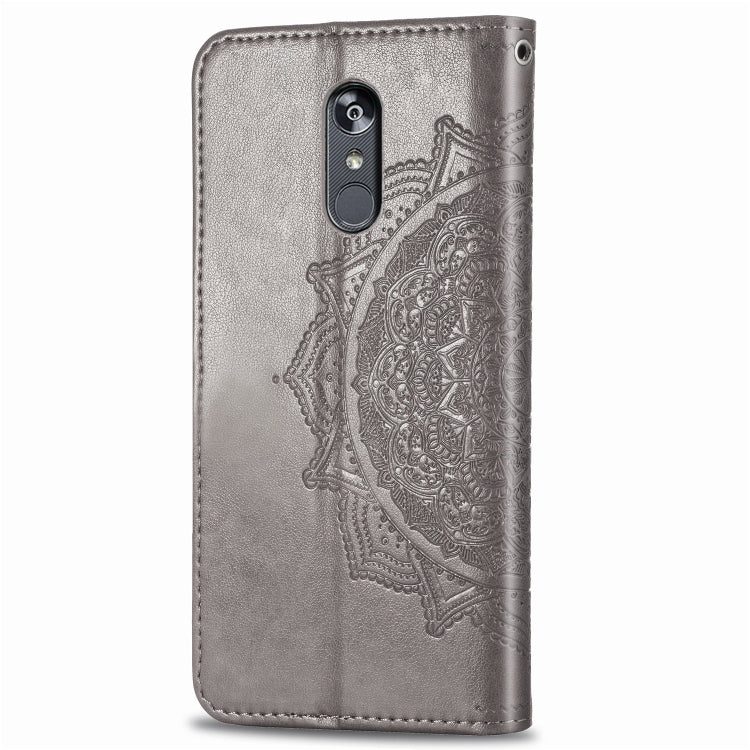 For LG Stylo 5 Halfway Mandala Embossing Pattern Horizontal Flip Leather Case with Holder & Card Slots & Wallet & Lanyard