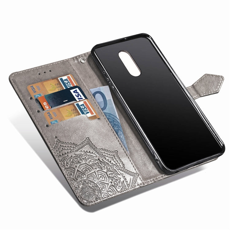 For LG Stylo 5 Halfway Mandala Embossing Pattern Horizontal Flip Leather Case with Holder & Card Slots & Wallet & Lanyard