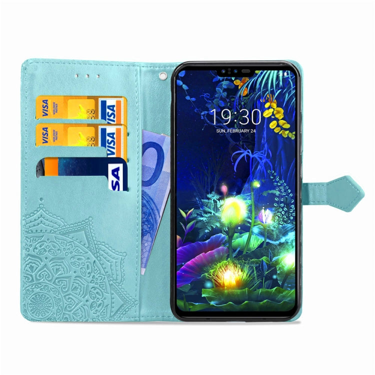 For LG V50 ThinQ Halfway Mandala Embossing Pattern Horizontal Flip Leather Case with Holder & Card Slots & Wallet & Lanyard