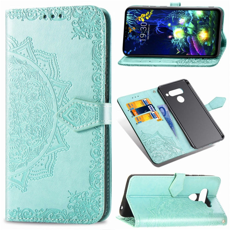 For LG V50 ThinQ Halfway Mandala Embossing Pattern Horizontal Flip Leather Case with Holder & Card Slots & Wallet & Lanyard