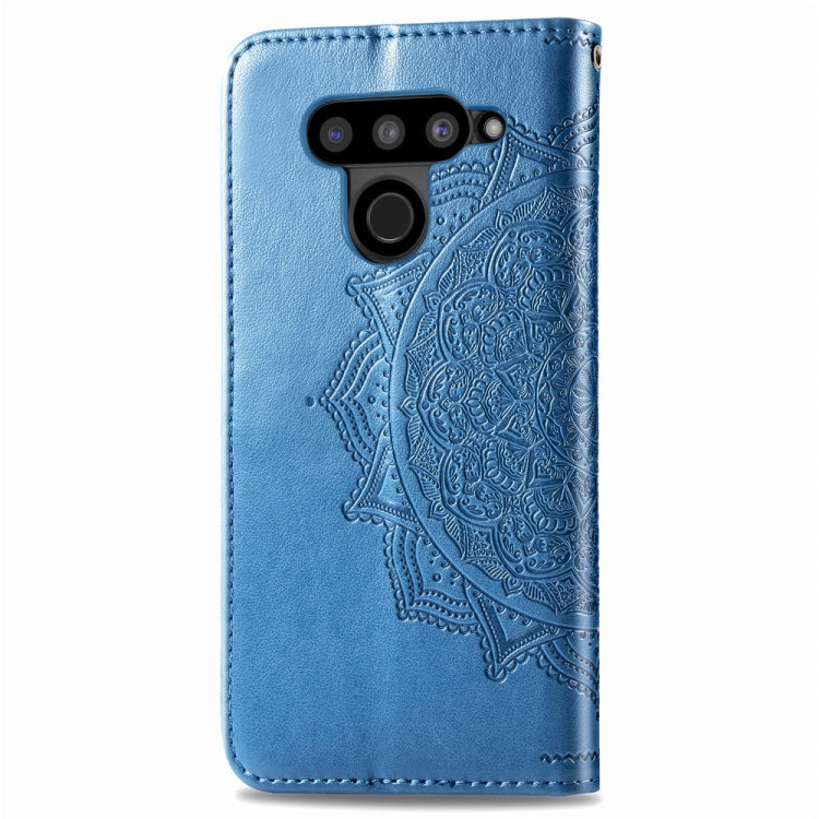 For LG V50 ThinQ Halfway Mandala Embossing Pattern Horizontal Flip Leather Case with Holder & Card Slots & Wallet & Lanyard
