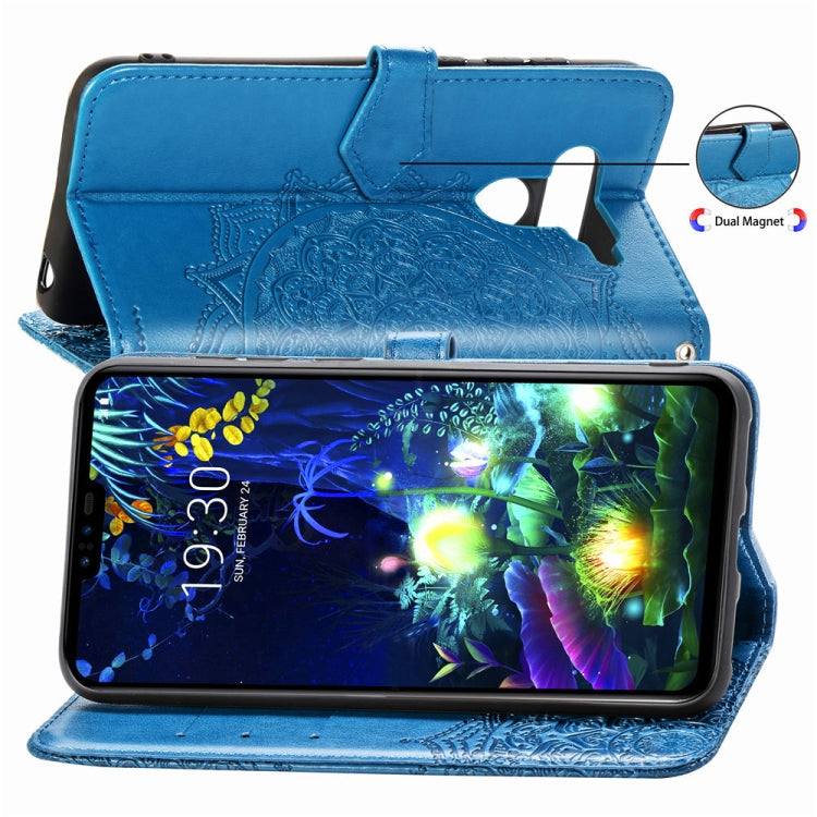 For LG V50 ThinQ Halfway Mandala Embossing Pattern Horizontal Flip Leather Case with Holder & Card Slots & Wallet & Lanyard