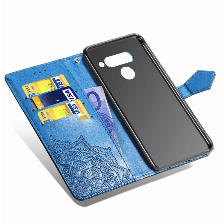 For LG V50 ThinQ Halfway Mandala Embossing Pattern Horizontal Flip Leather Case with Holder & Card Slots & Wallet & Lanyard