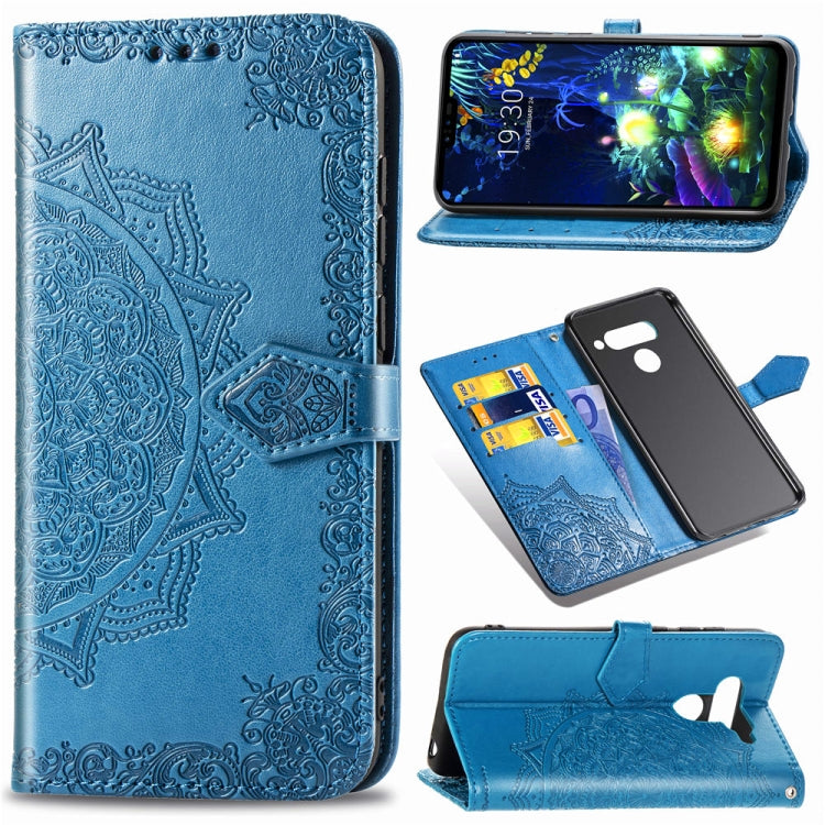 For LG V50 ThinQ Halfway Mandala Embossing Pattern Horizontal Flip Leather Case with Holder & Card Slots & Wallet & Lanyard