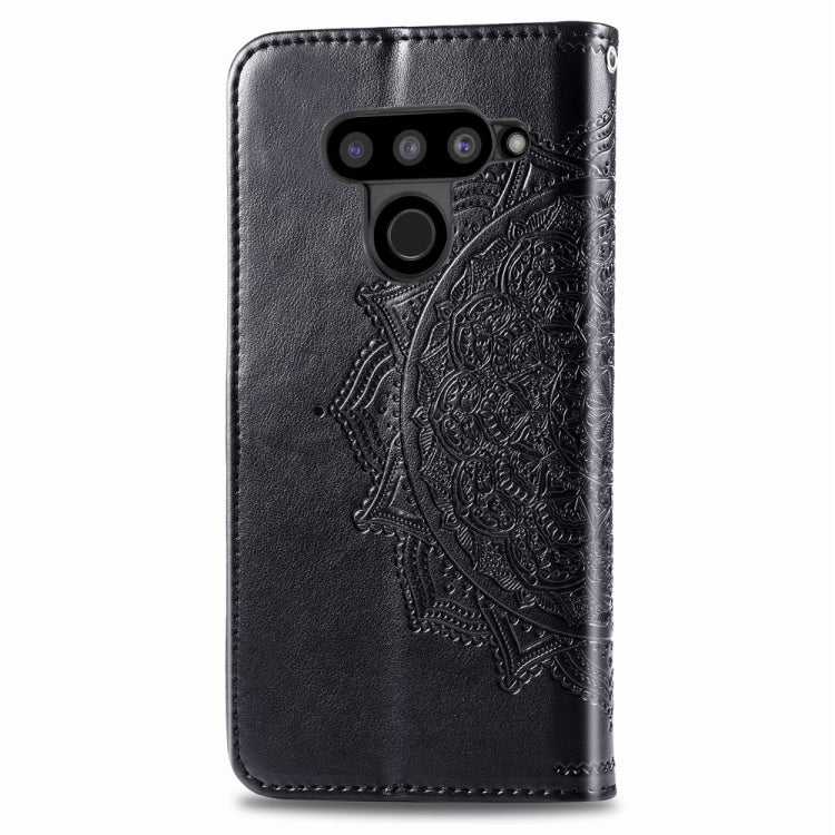 For LG V50 ThinQ Halfway Mandala Embossing Pattern Horizontal Flip Leather Case with Holder & Card Slots & Wallet & Lanyard