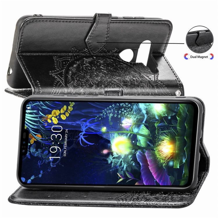 For LG V50 ThinQ Halfway Mandala Embossing Pattern Horizontal Flip Leather Case with Holder & Card Slots & Wallet & Lanyard