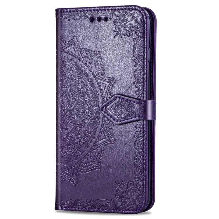 For LG V50 ThinQ Halfway Mandala Embossing Pattern Horizontal Flip Leather Case with Holder & Card Slots & Wallet & Lanyard