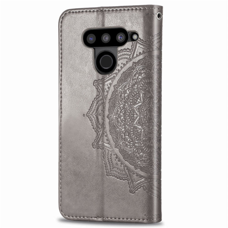 For LG V50 ThinQ Halfway Mandala Embossing Pattern Horizontal Flip Leather Case with Holder & Card Slots & Wallet & Lanyard