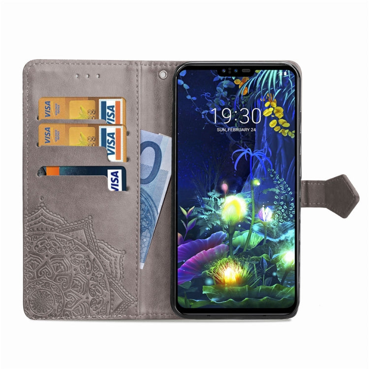 For LG V50 ThinQ Halfway Mandala Embossing Pattern Horizontal Flip Leather Case with Holder & Card Slots & Wallet & Lanyard