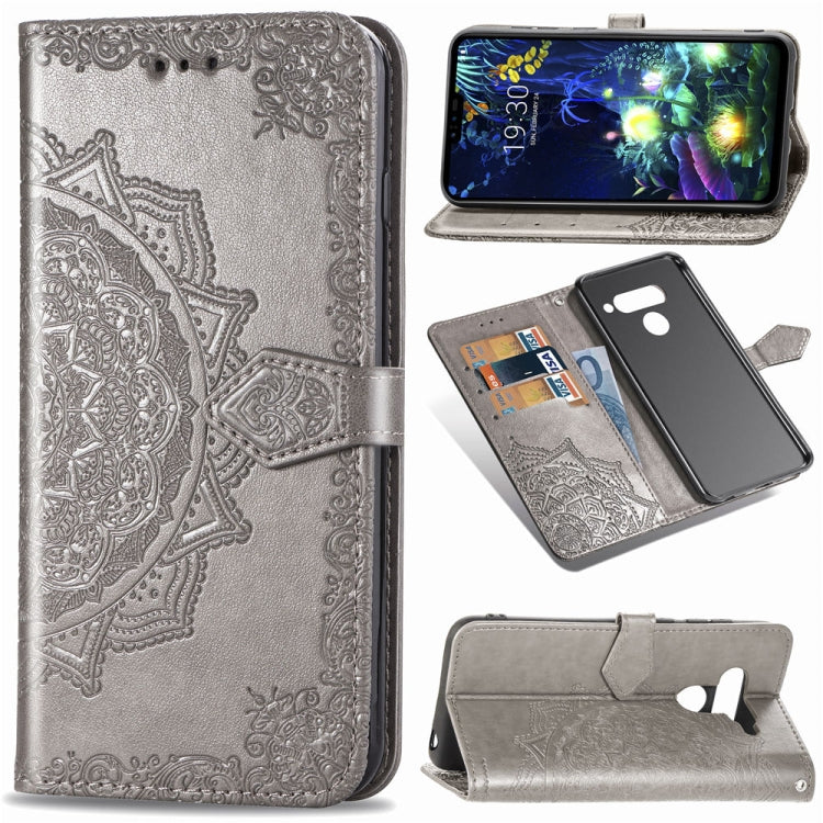 For LG V50 ThinQ Halfway Mandala Embossing Pattern Horizontal Flip Leather Case with Holder & Card Slots & Wallet & Lanyard