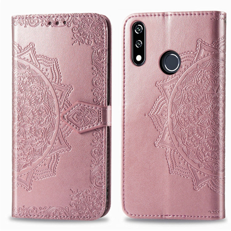 For LG W10 Halfway Mandala Embossing Pattern Horizontal Flip Leather Case with Holder & Card Slots & Wallet & Lanyard