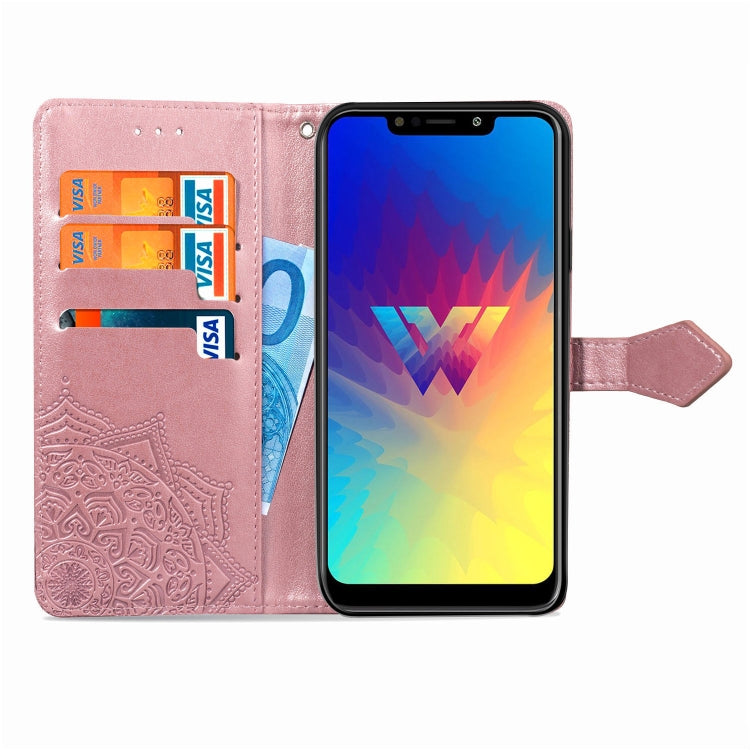 For LG W10 Halfway Mandala Embossing Pattern Horizontal Flip Leather Case with Holder & Card Slots & Wallet & Lanyard
