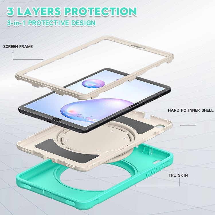 For Samsung Galaxy Tab A 8.4 T307 2020 Shockproof TPU + PC Protective Case with 360 Degree Rotation Foldable Handle Grip Holder & Pen Slot