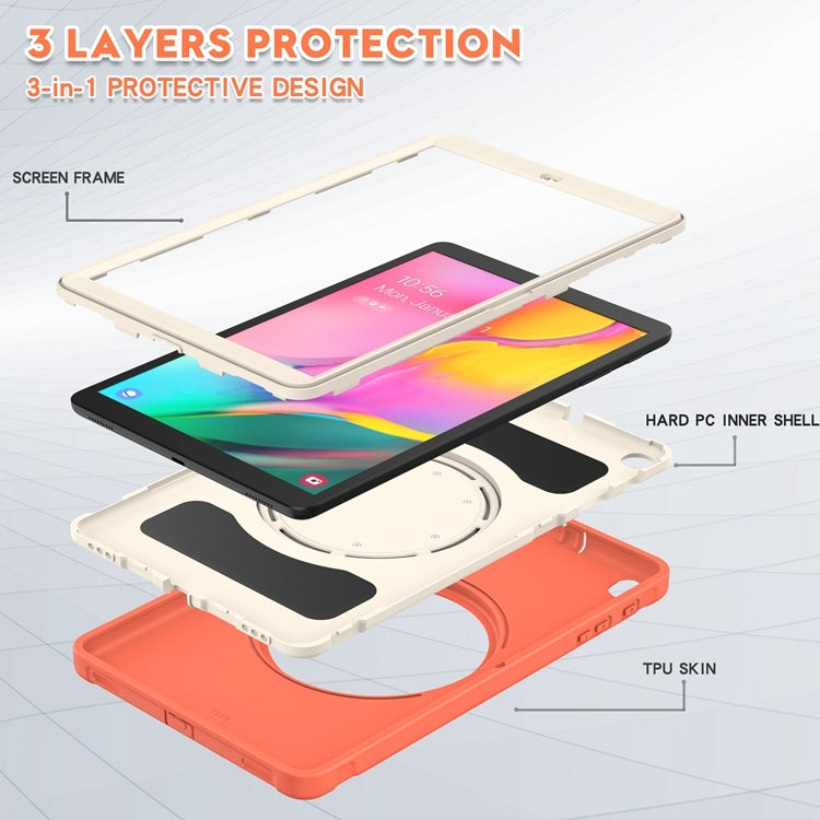 For Samsung Galaxy Tab A 10.1 T515/T510 2019 Shockproof TPU + PC Protective Case with 360 Degree Rotation Foldable Handle Grip Holder & Pen Slot