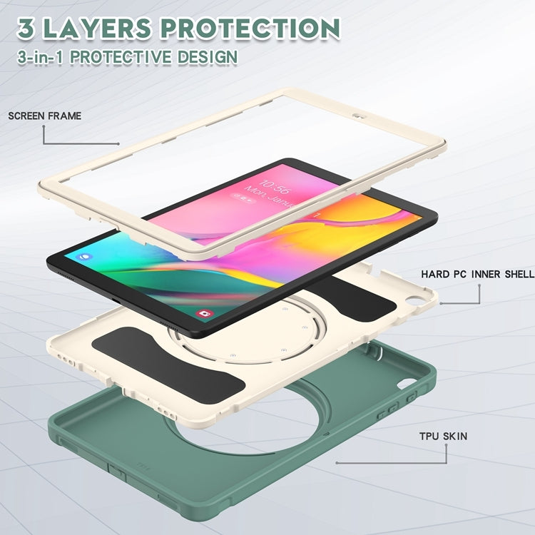 For Samsung Galaxy Tab A 10.1 T515/T510 2019 Shockproof TPU + PC Protective Case with 360 Degree Rotation Foldable Handle Grip Holder & Pen Slot