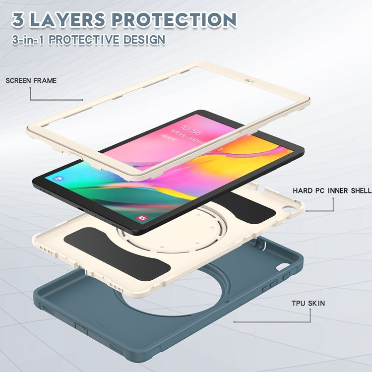 For Samsung Galaxy Tab A 10.1 T515/T510 2019 Shockproof TPU + PC Protective Case with 360 Degree Rotation Foldable Handle Grip Holder & Pen Slot