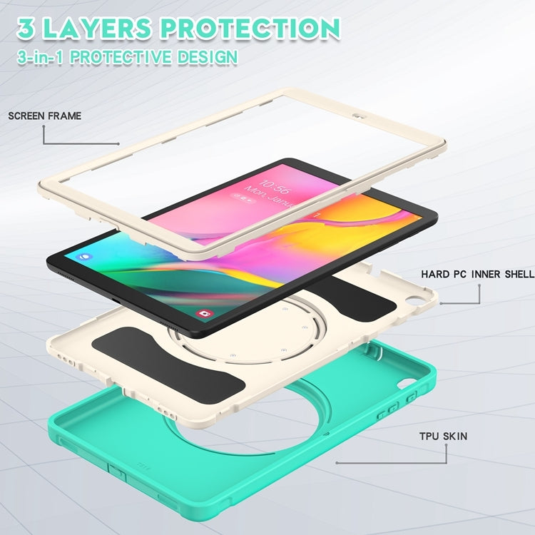 For Samsung Galaxy Tab A 10.1 T515/T510 2019 Shockproof TPU + PC Protective Case with 360 Degree Rotation Foldable Handle Grip Holder & Pen Slot