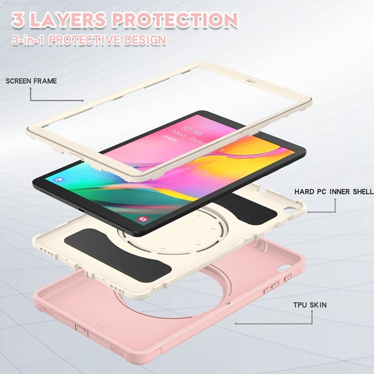 For Samsung Galaxy Tab A 10.1 T515/T510 2019 Shockproof TPU + PC Protective Case with 360 Degree Rotation Foldable Handle Grip Holder & Pen Slot