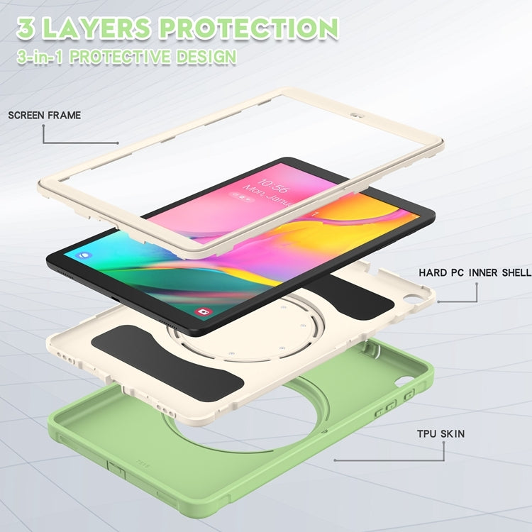 For Samsung Galaxy Tab A 10.1 T515/T510 2019 Shockproof TPU + PC Protective Case with 360 Degree Rotation Foldable Handle Grip Holder & Pen Slot