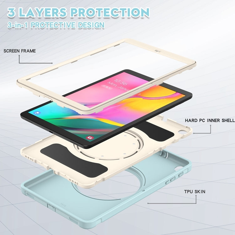 For Samsung Galaxy Tab A 10.1 T515/T510 2019 Shockproof TPU + PC Protective Case with 360 Degree Rotation Foldable Handle Grip Holder & Pen Slot