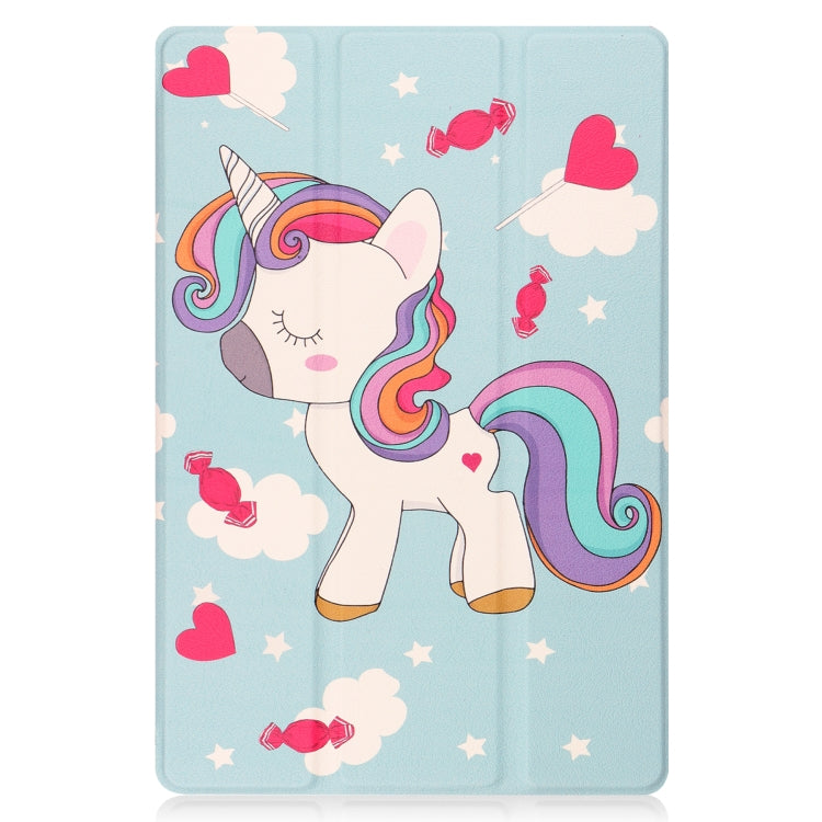 For Huawei MatePad 11 2021 Custer Painted PU Leather Case with Sleep / Wake-up Function & 3-Fold Holder