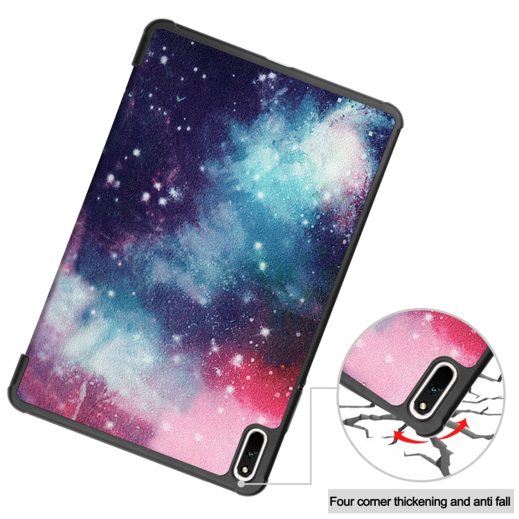 For Huawei MatePad 11 2021 Custer Painted PU Leather Case with Sleep / Wake-up Function & 3-Fold Holder