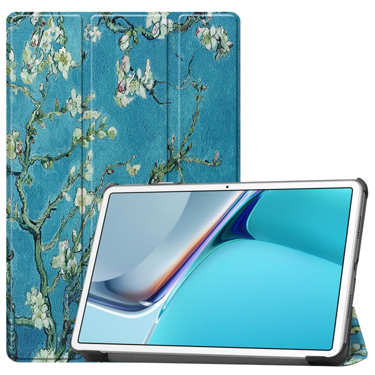 For Huawei MatePad 11 2021 Custer Painted PU Leather Case with Sleep / Wake-up Function & 3-Fold Holder