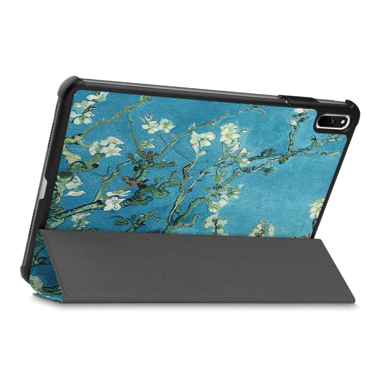 For Huawei MatePad 11 2021 Custer Painted PU Leather Case with Sleep / Wake-up Function & 3-Fold Holder