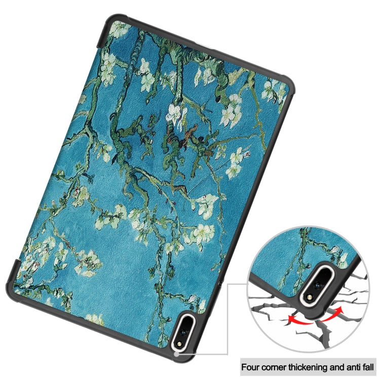 For Huawei MatePad 11 2021 Custer Painted PU Leather Case with Sleep / Wake-up Function & 3-Fold Holder
