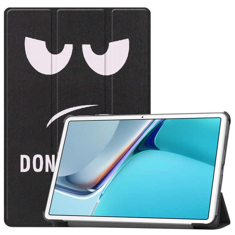 For Huawei MatePad 11 2021 Custer Painted PU Leather Case with Sleep / Wake-up Function & 3-Fold Holder