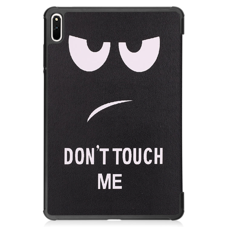 For Huawei MatePad 11 2021 Custer Painted PU Leather Case with Sleep / Wake-up Function & 3-Fold Holder