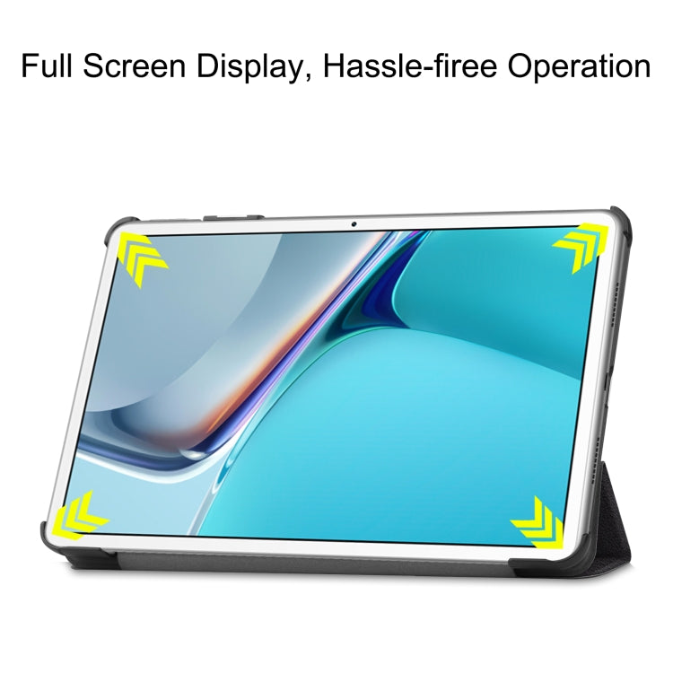 For Huawei MatePad 11 2021 Custer Painted PU Leather Case with Sleep / Wake-up Function & 3-Fold Holder